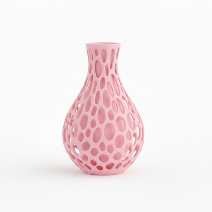 Pink Lattice Bubble Vase