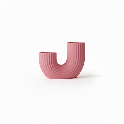 Pink Ribbed Arch Vase