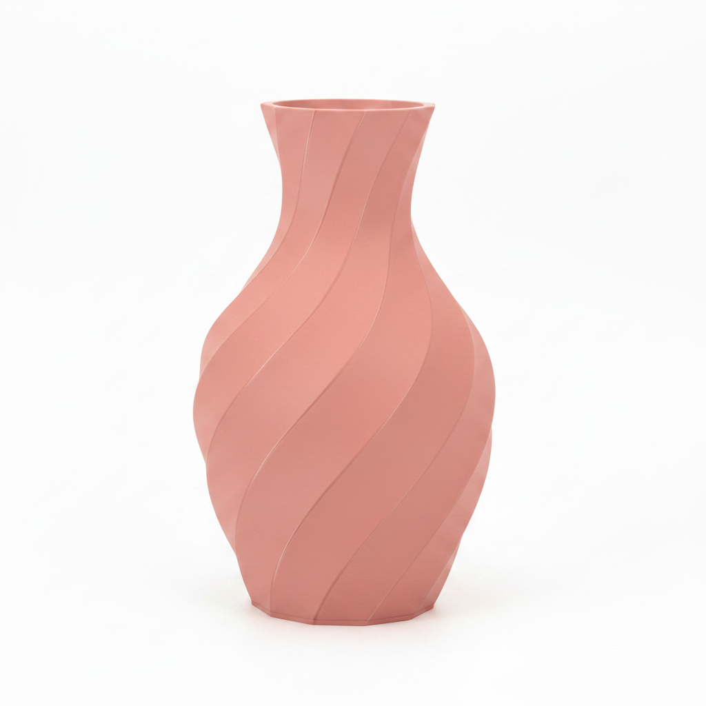 Pink Spiral Twist Vase