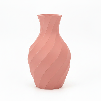 Pink Spiral Twist Vase