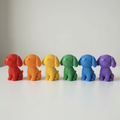 Rainbow 3D Printed Puppy Figurines 6 Pack