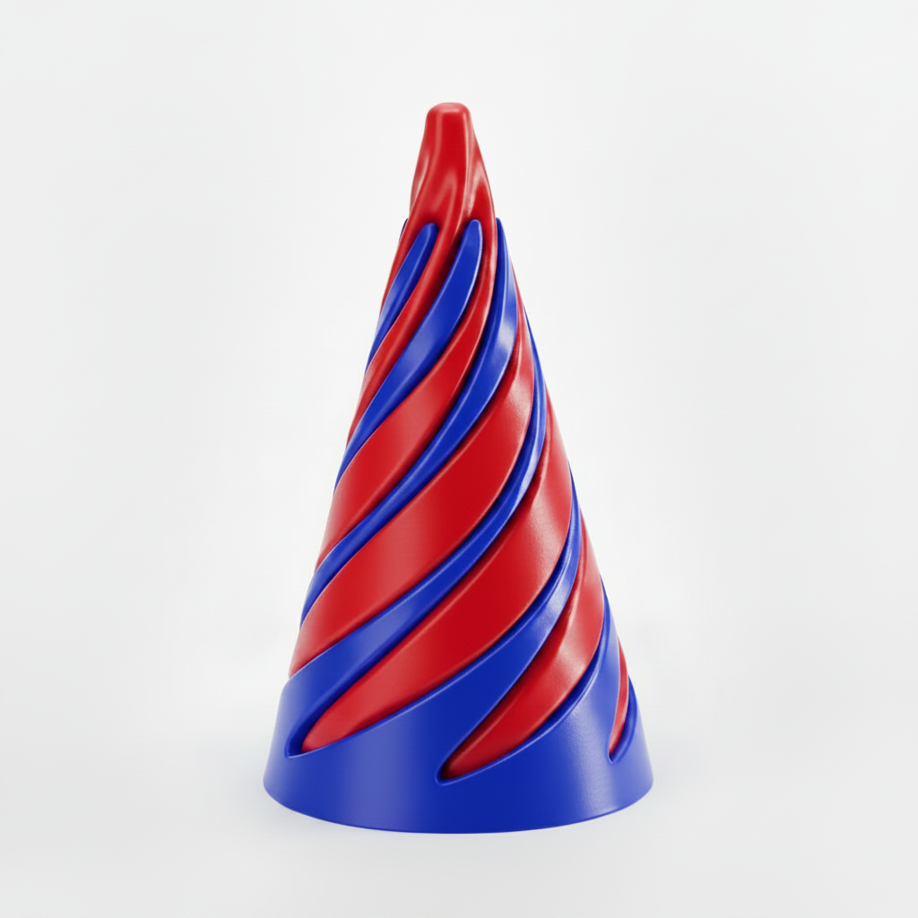 Red/Blue Spiral Fidget Cone