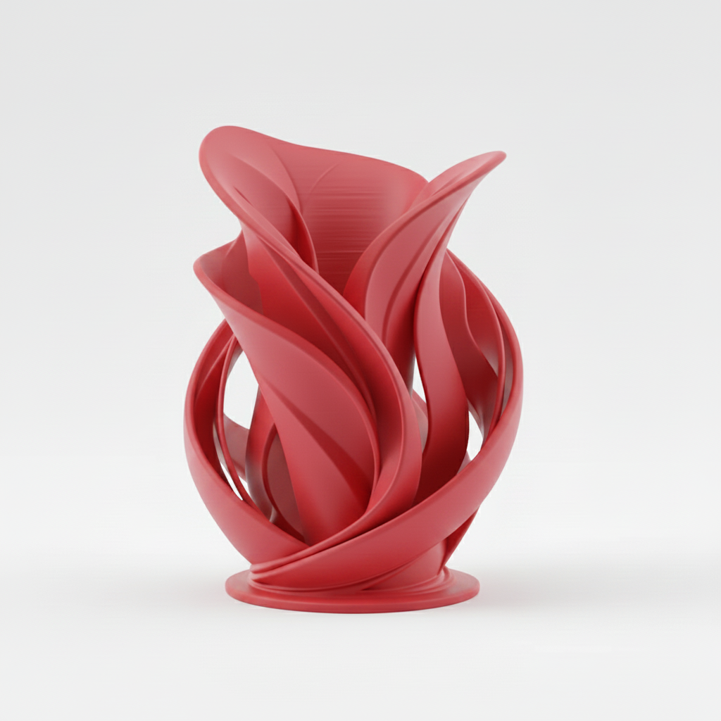 Red Flame Petal Vase