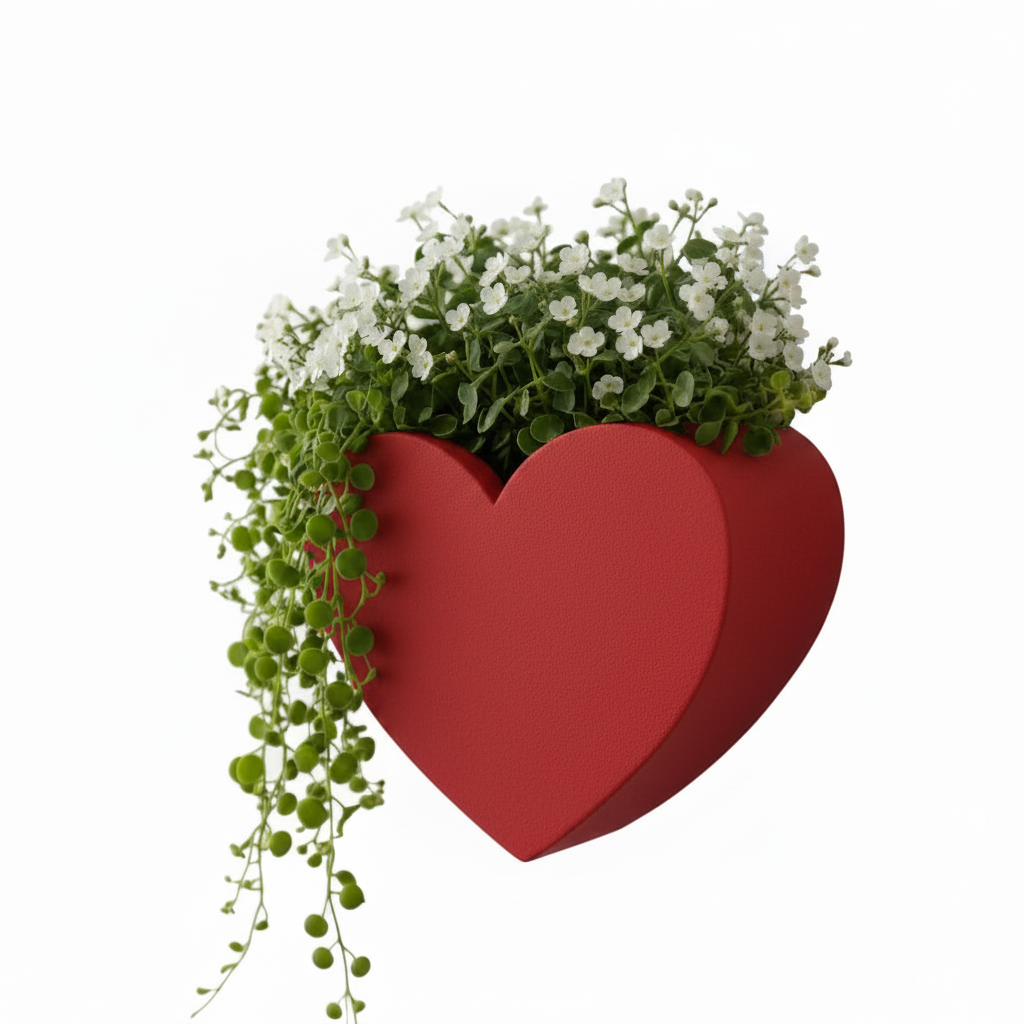 Red Heart Wall Planter