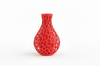 Red Lattice Bubble Vase