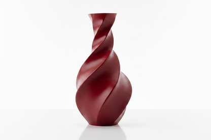 Red Twisted Spiral Vase - Lighter