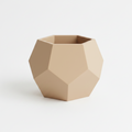 Tan Geometric Hexagonal Planter Pot