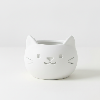 White Cat Planter