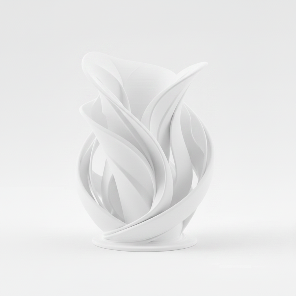 White Flame Petal Vase