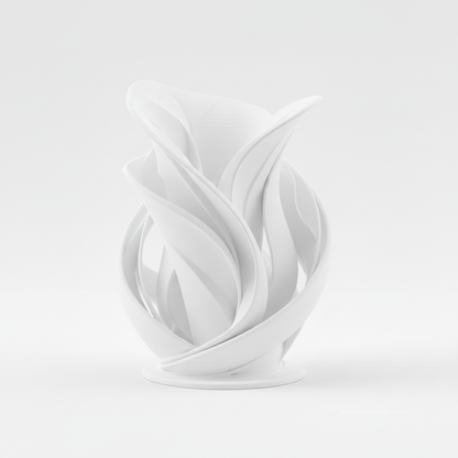 White Flame Petal Vase