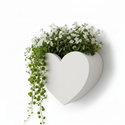 White Heart Wall Planter