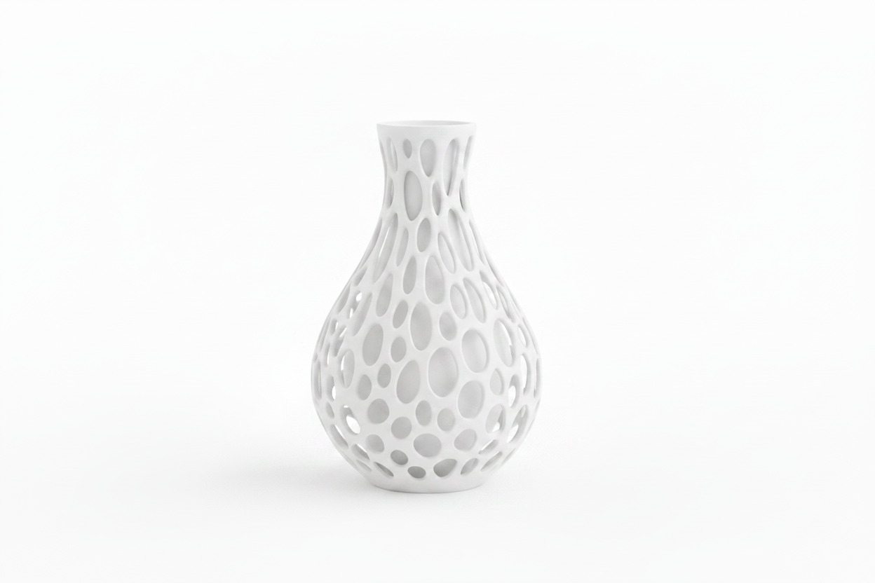 White Lattice Bubble Vase