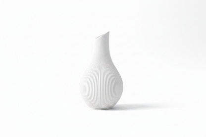 White Ribbed Vase