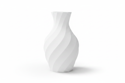 White Spiral Twist Vase