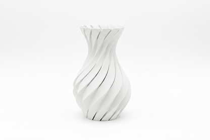 White Spiral Twist Vase