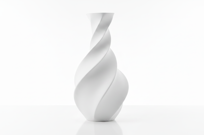 White Twisted Spiral Vase