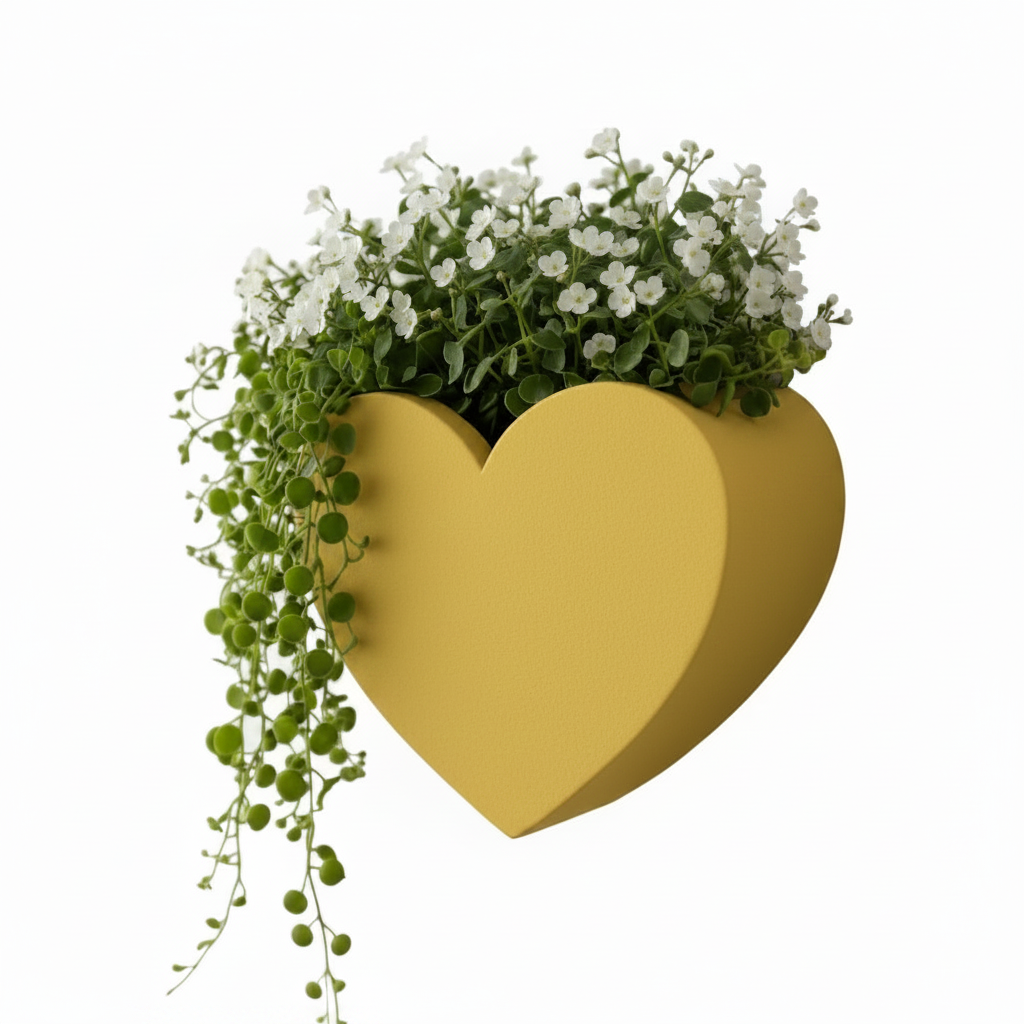 Yellow Heart Wall Planter