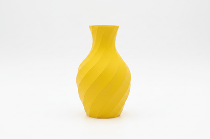Yellow Spiral Twist Vase