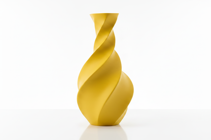 Yellow Twisted Spiral Vase
